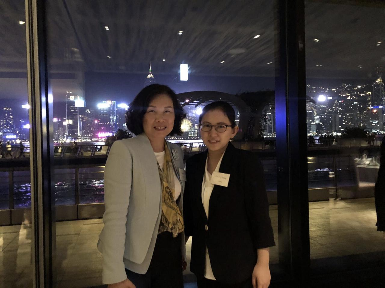 Eve with Xiaolan Fu at the 2023 Rhodes Scholarship final interview in Hong Kong