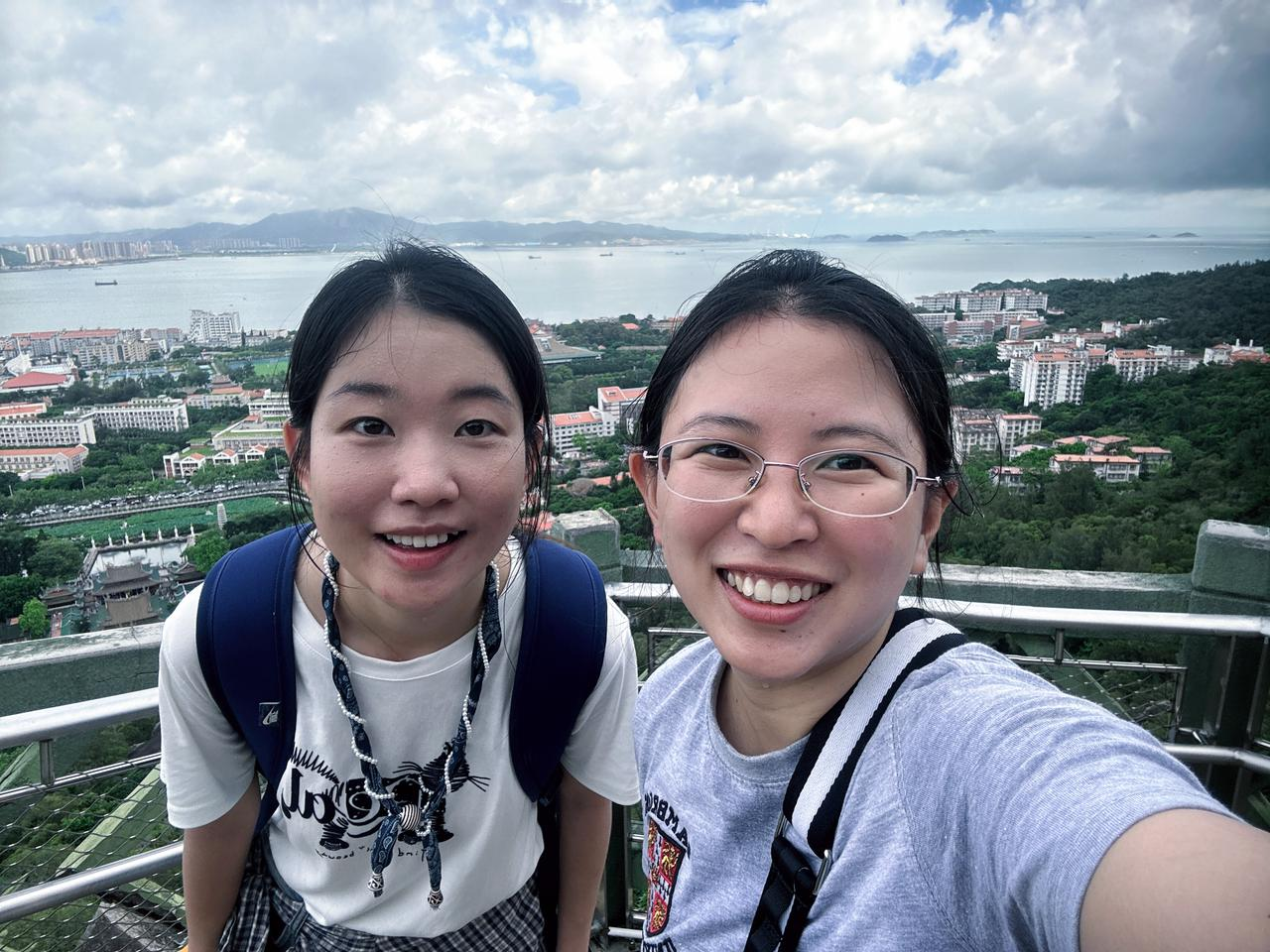 Eve with a student at Xiamen University